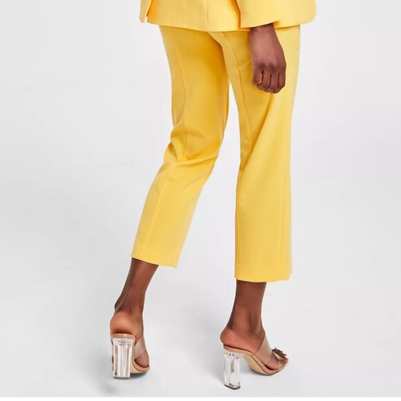 Bar III Women's Bi-Stretch Straight-Leg Ankle Pants, Honey Yellow, Size 16 - Picture 2 of 4